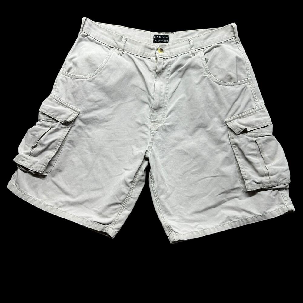 CNB.Blue Cargo Shorts Mens Sz 33 Gray Cotton Ottoman Pockets